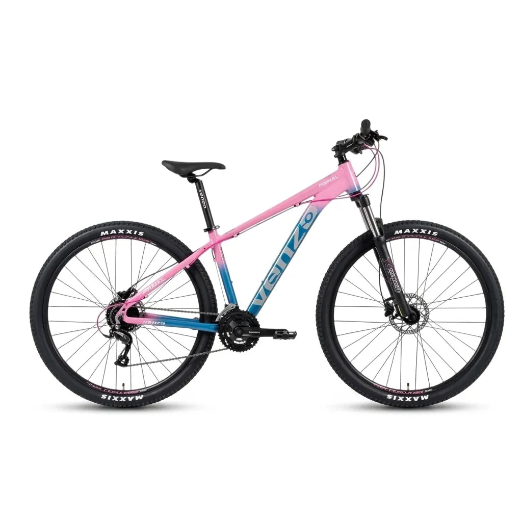 Venzo Primal R29 Rosa Teal Shimano y frenos hidráulicos