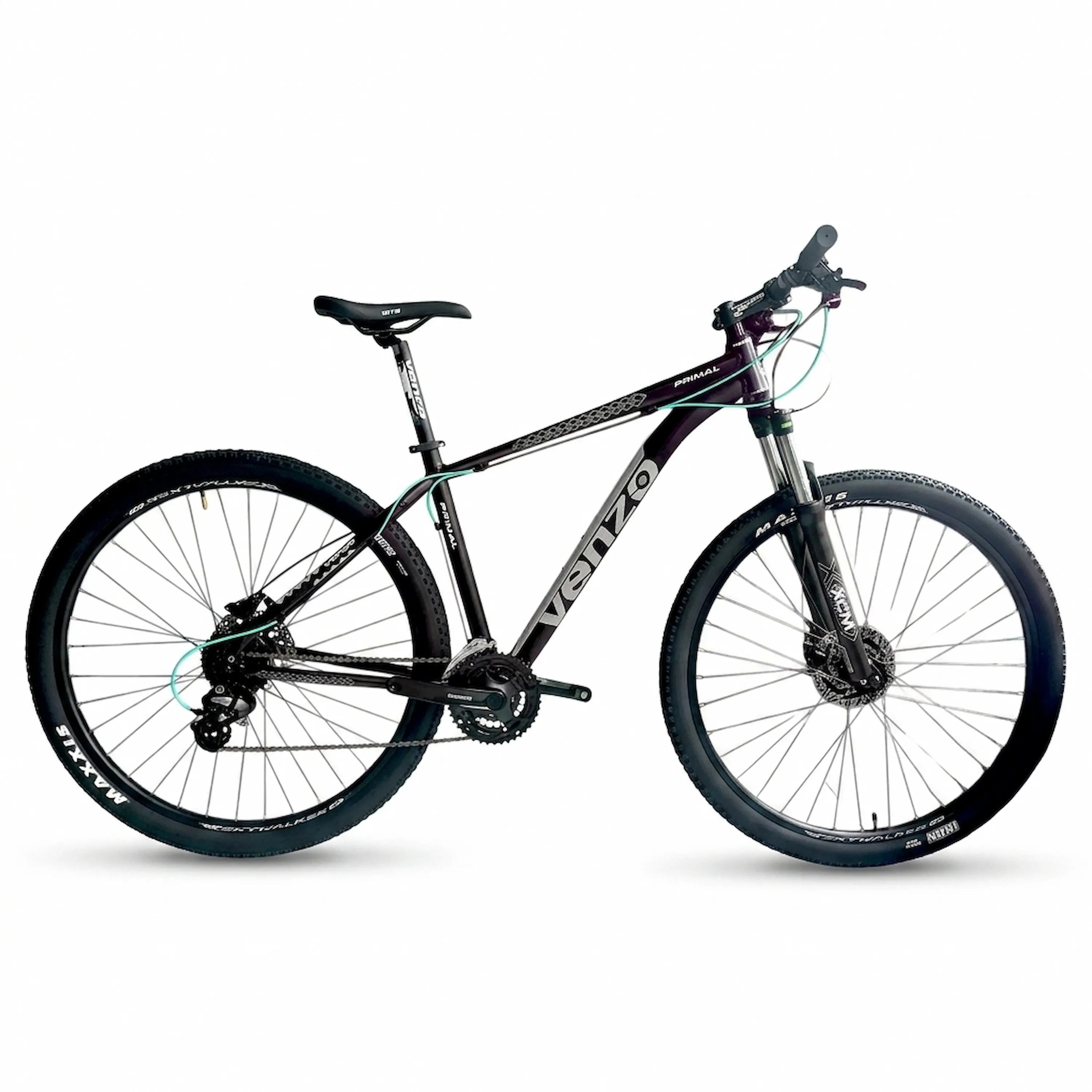 Venzo Primal Negro con Gris frenos hidráulicos Shimano 24 velocidades